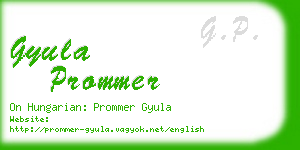 gyula prommer business card